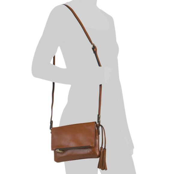PATRICIA NASH Leather Corfu Small Flap Crossbody With Tassel - Picture 4 of 4